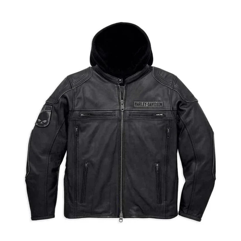 Hooded Harley Davidson leather jackets