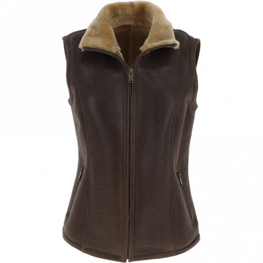 womens leather vest