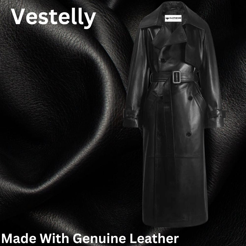 Buy Black Leather Trench Coat