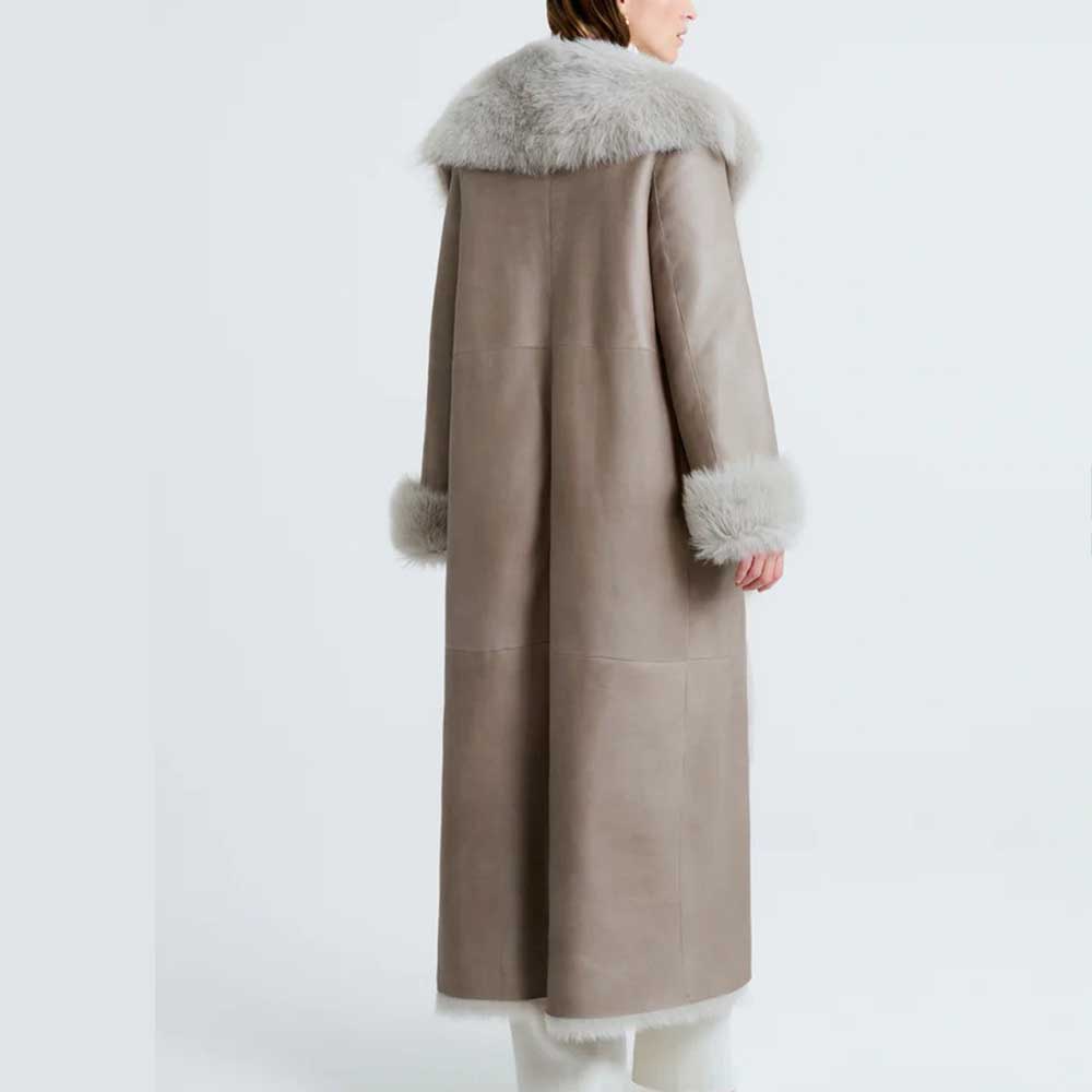 Genuine Shearling Leather Coat For Women