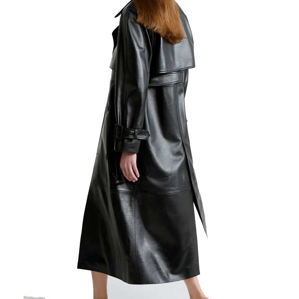 Buy Black Leather Trench Coat