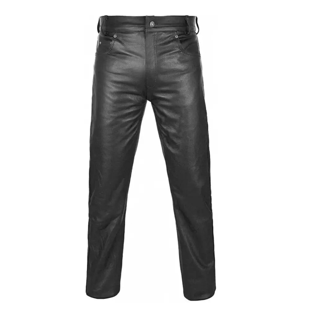 black leather pants for men