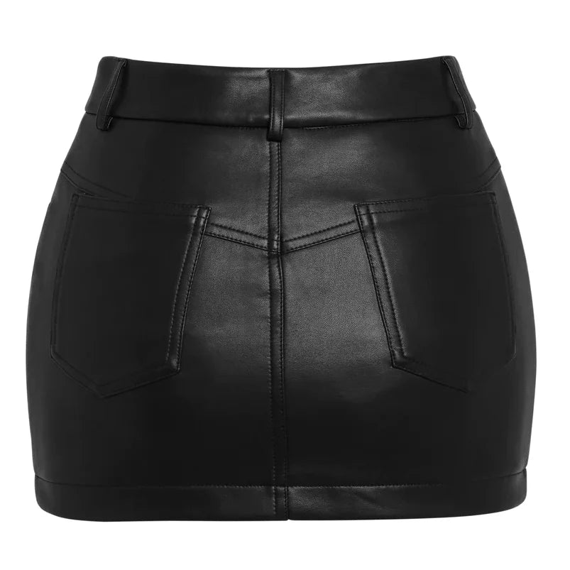 black leather skirt