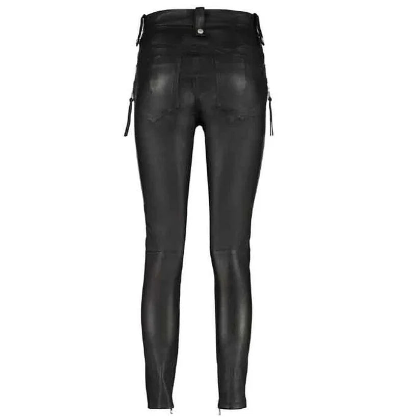 black leather women’s pants