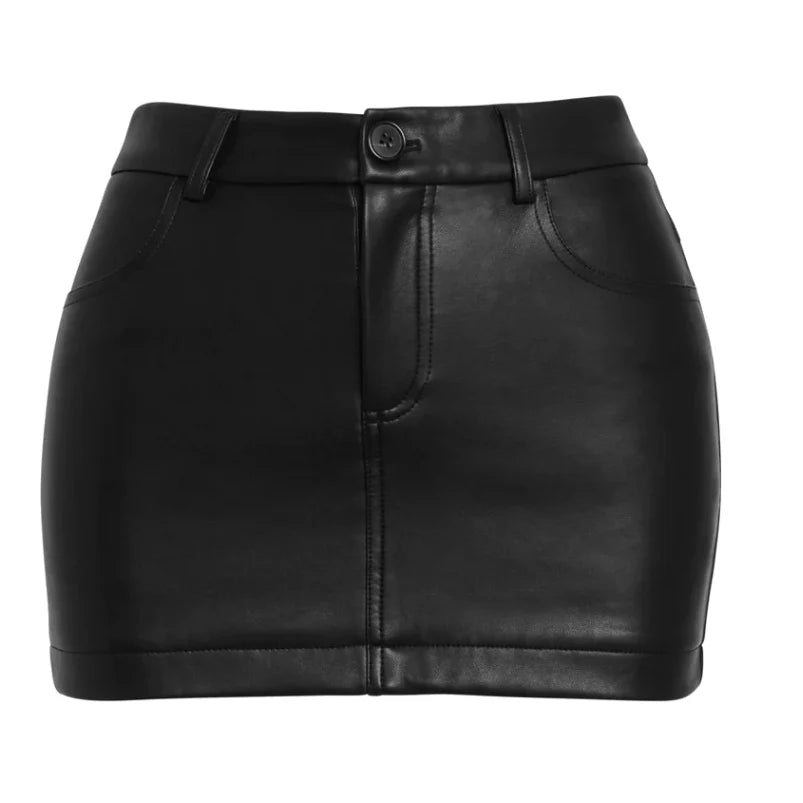 black leather skirt