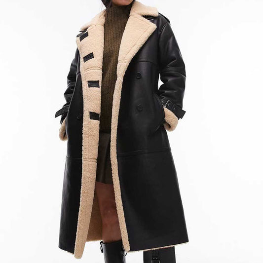 leather shearling coat