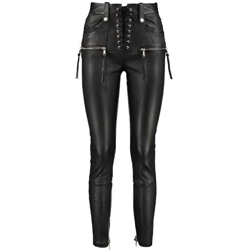 black leather women’s pants