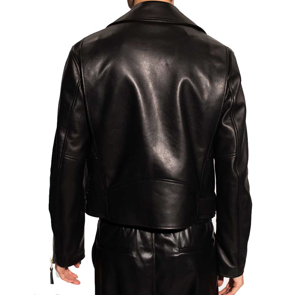 mens biker jacket black