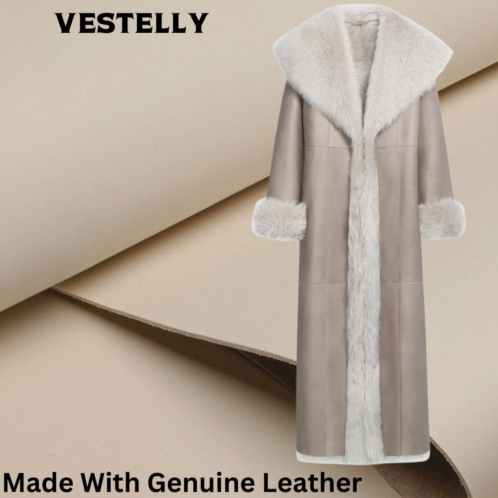 Genuine Shearling Leather Coat For Women